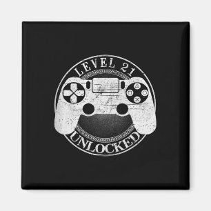 Level 21 Unlocked Funny Video Gamer 21st Birthday Magnet