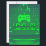 Level 21 Unlocked Gaming 21st Birthday  Invitation<br><div class="desc">Level 21 Unlocked Gaming 21st Birthday Invitation</div>