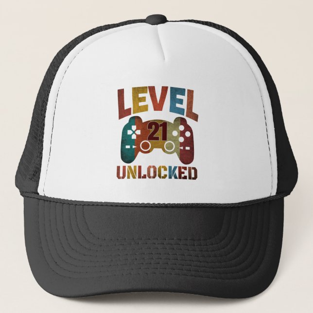LEVEL 21 UNLOCKED  TRUCKER HAT (Front)