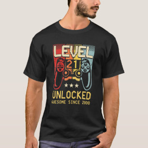 Level 21 Unlocked Video Game 21St Birthday Gamer B T-Shirt