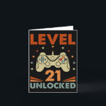 Level 21 Unlocked Video Gamer 21st Birthday 21 Yea Card<br><div class="desc">Level 21 Unlocked Video Gamer 21st Birthday 21 Year Old Mens</div>
