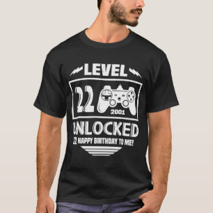 Level 22 Gamer Unlock Born in 2001 22nd Birthday T-Shirt