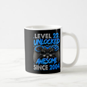 Level 22 Unlocked Awesome Since 2004 22nd Birthday Coffee Mug