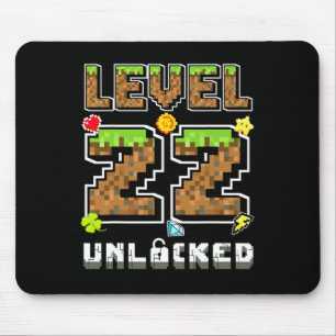 Level 22 Unlocked Birthday 22nd Years Bday Gamer P Mouse Pad