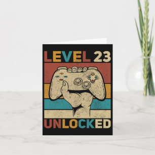 Level 23 Unlocked 23 Year Old Men Bday Outfit 23rd Card