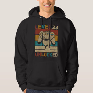 Level 23 Unlocked 23rd Birthday 23 Years Old Gamer Hoodie