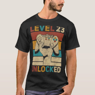 Level 23 Unlocked 23rd Birthday 23 Years Old Gamer T-Shirt