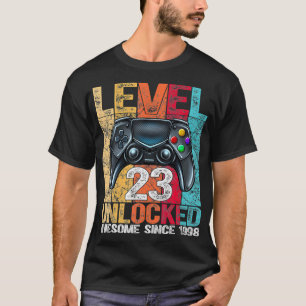 Level 23 Unlocked Awesome Since 1998 23rd Birthday T-Shirt