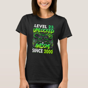 Level 23 Unlocked Awesome Since 2000 23rd Birthday T-Shirt