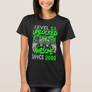 Level 23 Unlocked Awesome Since 2000 23rd Birthday T-Shirt