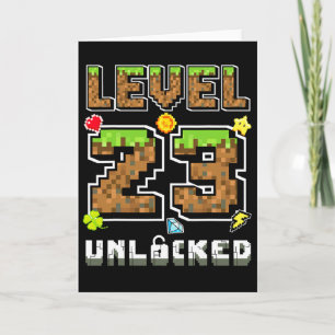 Level 23 Unlocked Birthday 23rd Years Bday Gamer P Card