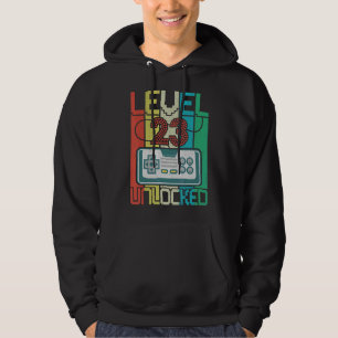 Level 23 Unlocked  Video Gamer 23th Birthday Hoodie