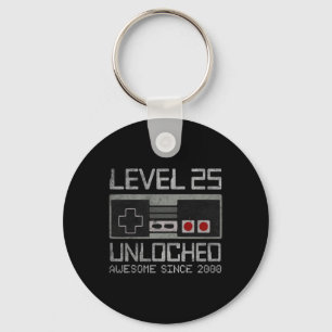 Level 25 Unlocked 25th Birthday 25 Year Old Video Keychain