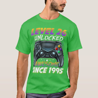 Level 26 Unlocked Awesome Since 1995 26th Birthday T-Shirt