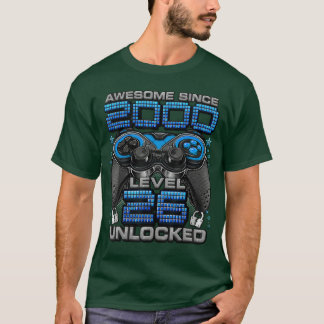 Level 26 Unlocked Awesome Since 2000 26th Birthday T-Shirt