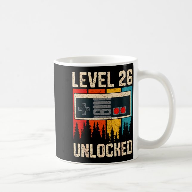 Level 26 Unlocked Video Game Controller Birthday M Coffee Mug (Right)