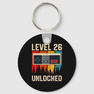 Level 26 Unlocked Video Game Controller Birthday M Keychain