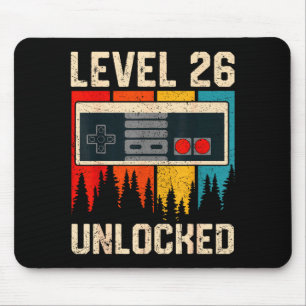 Level 26 Unlocked Video Game Controller Birthday M Mouse Pad