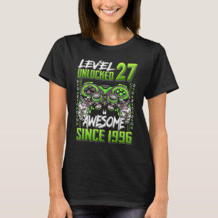Level 27 Unlocked Awesome Since 1996 27th Birthday T-Shirt