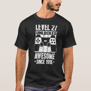 Level 27 Unlocked Awesome Since 1996 Video Game Bi T-Shirt