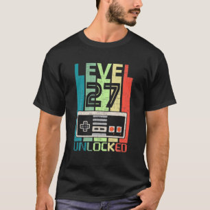 Level 27 Unlocked Video Gamer 27Th Birthday Gift T-Shirt