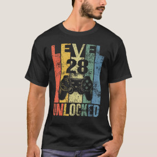 Level 28 Unlocked 28th Birthday  For Video Gamers T-Shirt