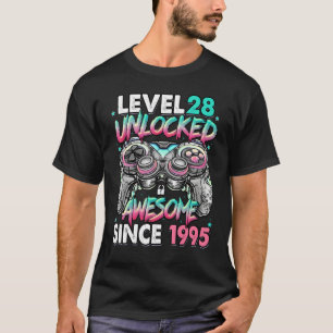 Level 28 Unlocked Awesome Since 1995 28th Birthday T-Shirt