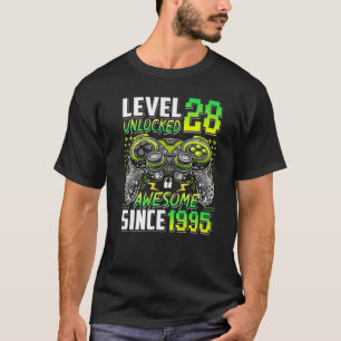 Level 28 Unlocked Awesome Since 1995 28th Birthday T-Shirt