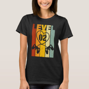 Level 2 Best For Gamer Couple 2nd Wedding Annivers T-Shirt