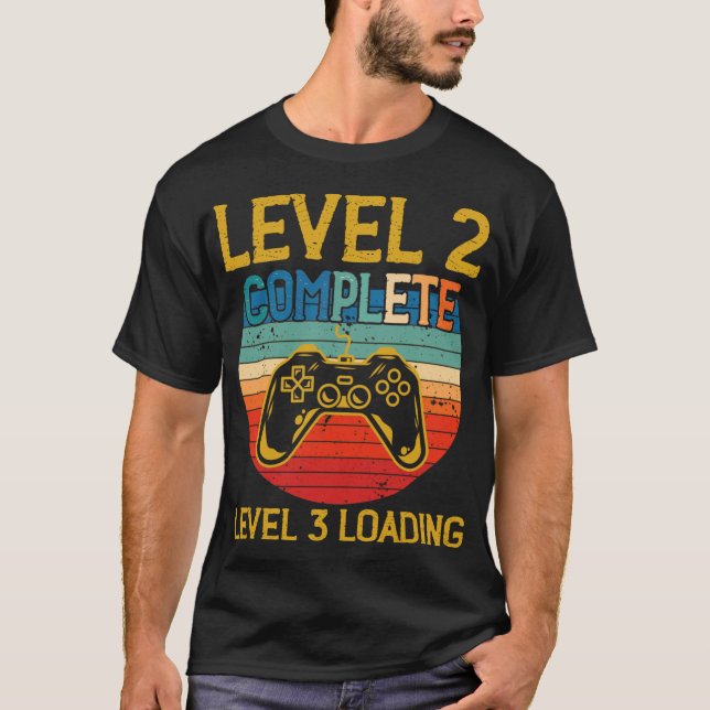 Level 2 Complete Gamer Anniversary Level 3 Years T-Shirt (Front)