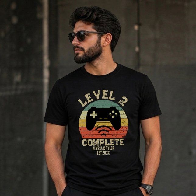 Level 2 Complete Gamer Wedding Retro T-Shirt (Creator Uploaded)