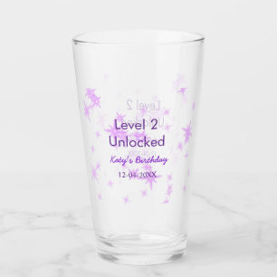 Level 2 unlocked add birthday name date purple spa glass