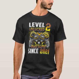 Level 2 Unlocked Awesome Since 2021 2nd Birthday G T-Shirt