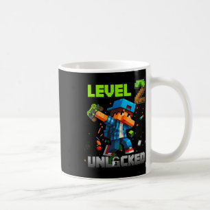 Level 2 Unlocked Funy Birthday Boy Pixel Gamer 2nd Coffee Mug