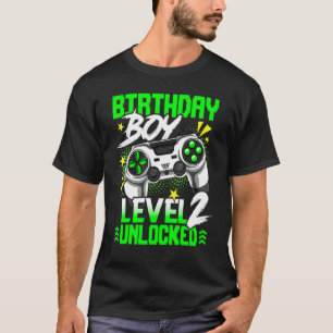 Level 2 Unlocked Video Game Player Birthday Boy T-Shirt