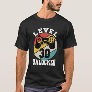 Level 30 Unlocked 30 Years Old Retro 80S 30Th Birt T-Shirt