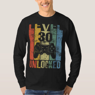 Level 30 Unlocked 30th Birthday For Video Gamers T-Shirt
