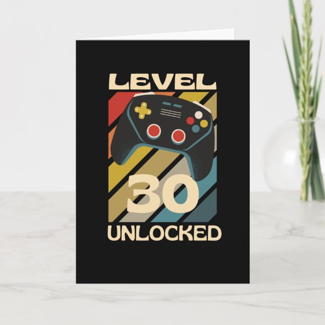 Level 30 Unlocked Funny Gaming Card (Front)