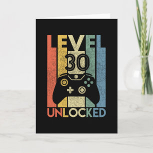Level 30 Unlocked Funny Video Gamer 30th Birthday  Card