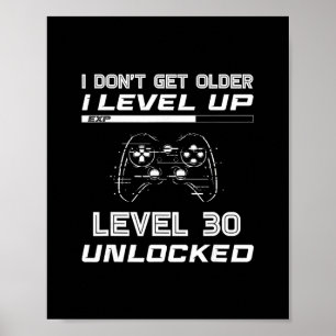 Level 30 Unlocked Gamer 30th Birthday Decorations