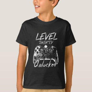 Level 30 Unlocked Shirt 30 Year Old Gift Gamer 30t