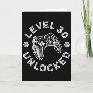 Level 30 Unlocked Shirt Men Women Video Gamer 30th Card