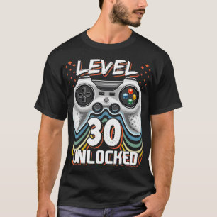Level 30 Unlocked Video Game 30th Birthday Retro G T-Shirt