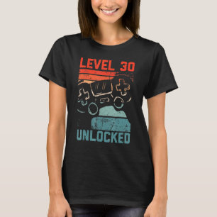 Level 30 Unlocked Video Gamer 30th Birthday Men Bo T-Shirt