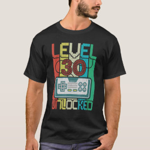 Level 30 Unlocked Video Gamer 30th Birthday T-Shirt