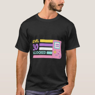 Level 30 Unlocked Video Player 30 Years Bday Retro T-Shirt