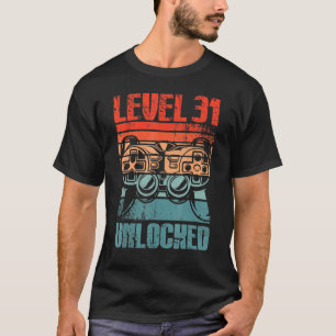 Level 31 Unlocked Video Gamer 31th Birthday Men Bo T-Shirt