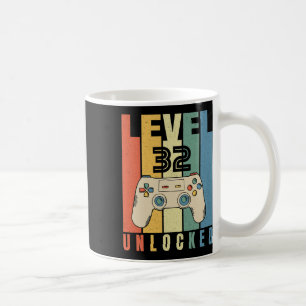 Level 32 Unlocked Gamer 32th Birthday Decorations Coffee Mug