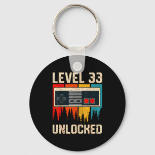 Level 33 Unlocked Video Game Controller Birthday M Keychain