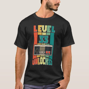 Level 33 Unlocked Video Gamer 33rd Birthday  Boys T-Shirt